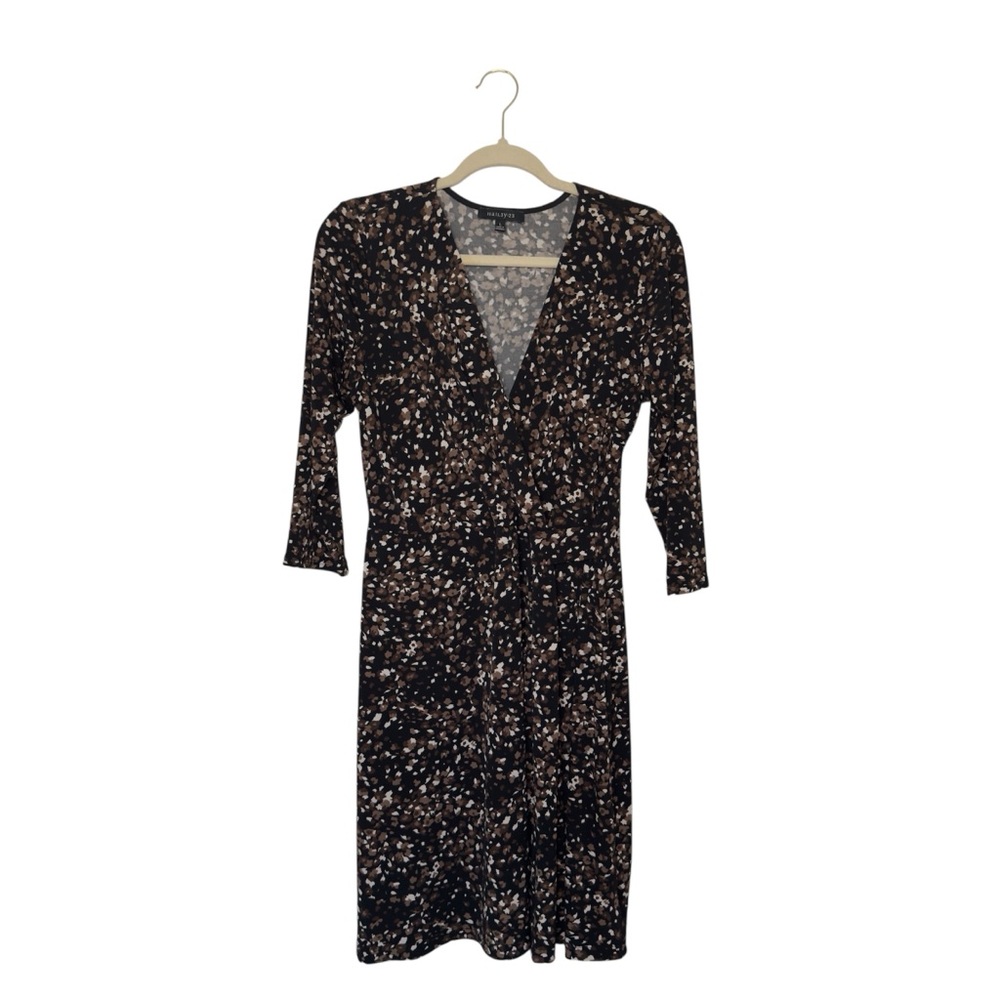 Hail3y:23 Women’s Large Faux Wrap‎ Dress Ditsy Floral Abstract Print Whimsigoth